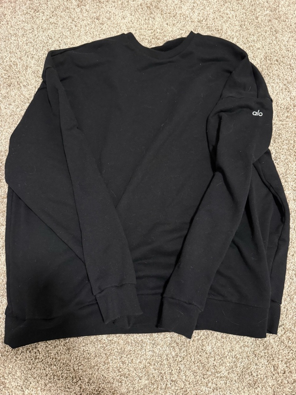 ALO Yoga Men's Black Crewneck Pullover